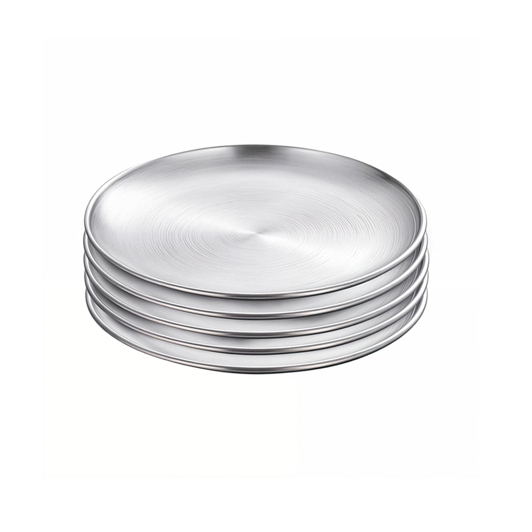 SOGA 23cm Premium Silver Grilling Plate  Durable Heat Resistant, Perfect for BBQs and Outdoor Cooking Kitchen Essential • LUZ-VICPlate54