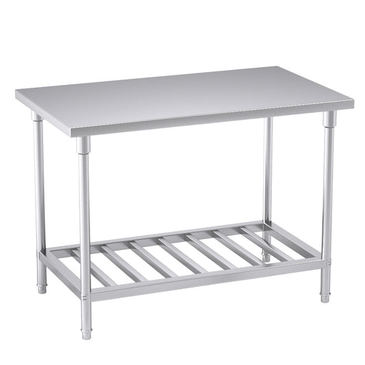 SOGA 120*70*85cm Commercial Catering Kitchen Stainless Steel Prep Work Bench • LUZ-WorkBenchSS2032120CM