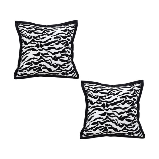 SOGA 2X 45cm Black and White Luxury Cushion Light Mottled Texture Decorative Square Pillow Living Room • LUZ-FrenchCushion288X2