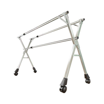 SOGA 240cm Portable Drying Rack Clothes Steel Laundry Rack Foldable Space-Saving Laundry Holder 3 Poles • LUZ-BSXG2519