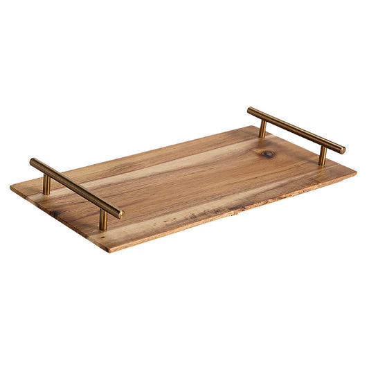SOGA 36cm Brown Rectangle Wooden Acacia Food Serving Tray Charcuterie Board Centerpiece  Home Decor • LUZ-WodC235
