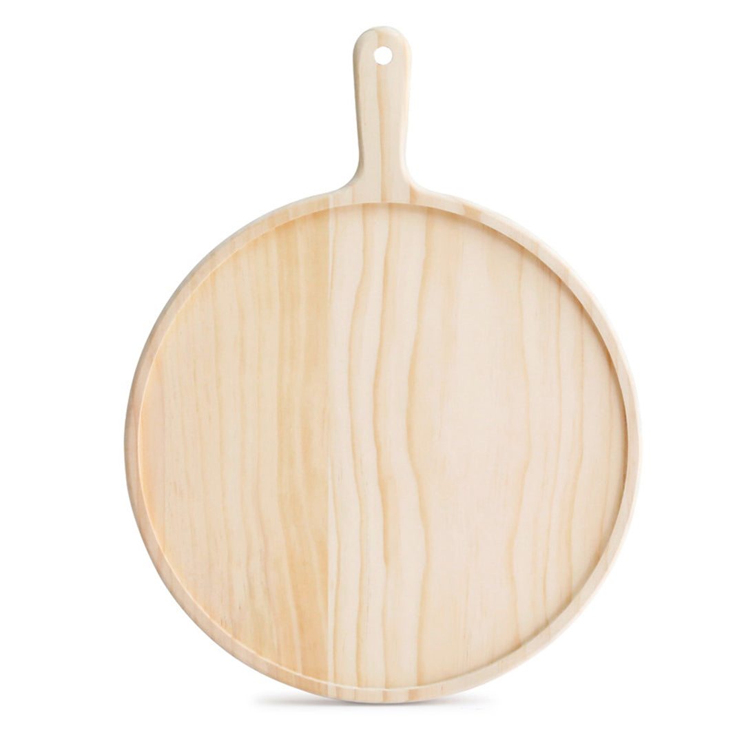 SOGA 9 inch Round Premium Wooden Pine Food Serving Tray Charcuterie Board Paddle Home Decor LUZ-WodB109