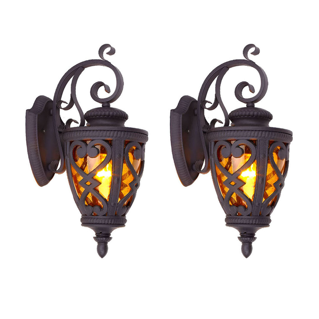 Vintage Lantern 2X 57cm Outdoor Antique Bronze Wall Sconce Classic Rustic Exterior Light Fixture • LUZ-Lamp301LgeX2