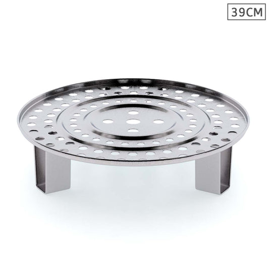 SOGA 39cm Stainless Steel Steamer Insert Stock Pot Steaming Rack Stockpot Tray • LUZ-SS-Rack39CM