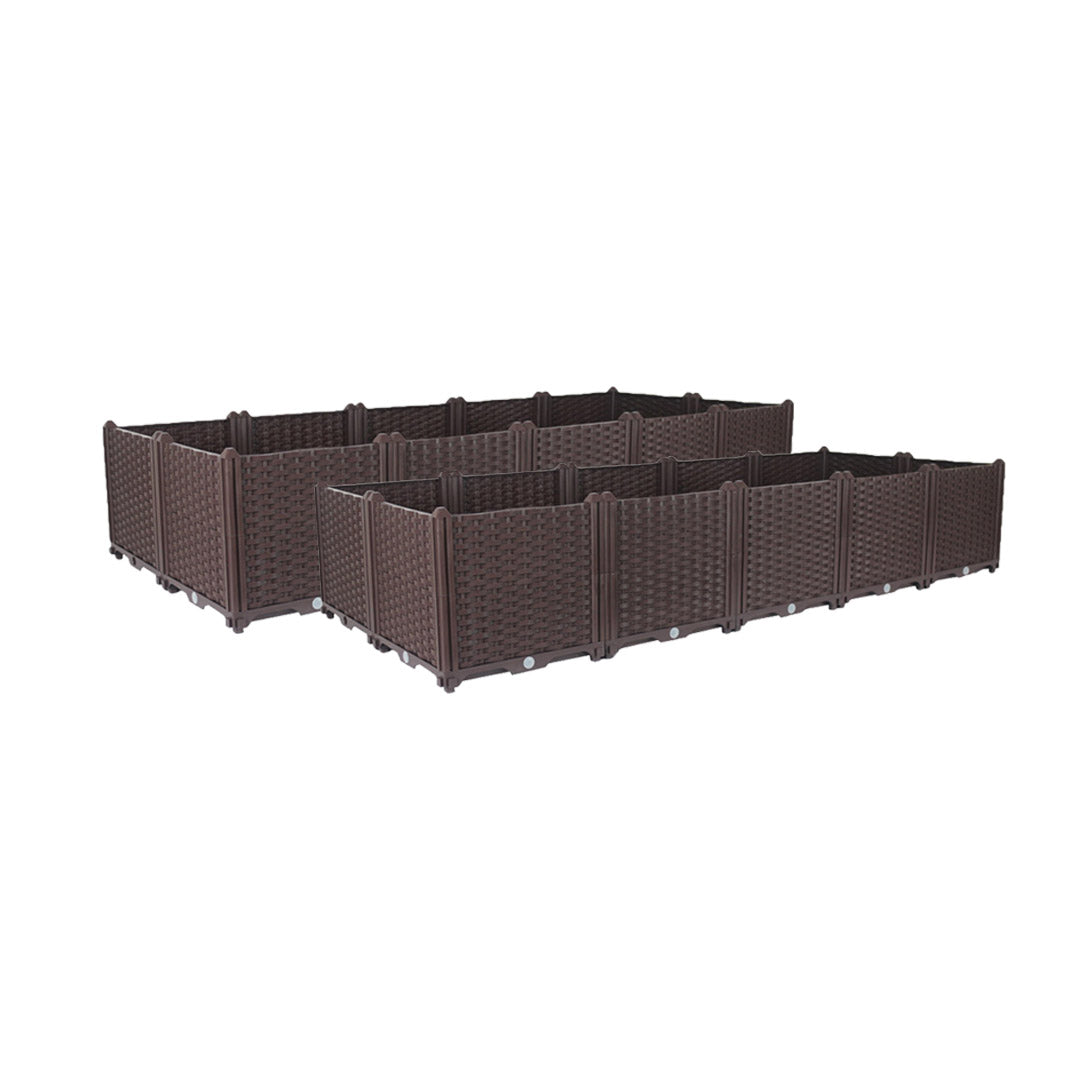 SOGA 2X 200cm Raised Planter Box Vegetable Herb Flower Outdoor Plastic Plants Garden Bed Deepen • LUZ-PlantBox10DX2