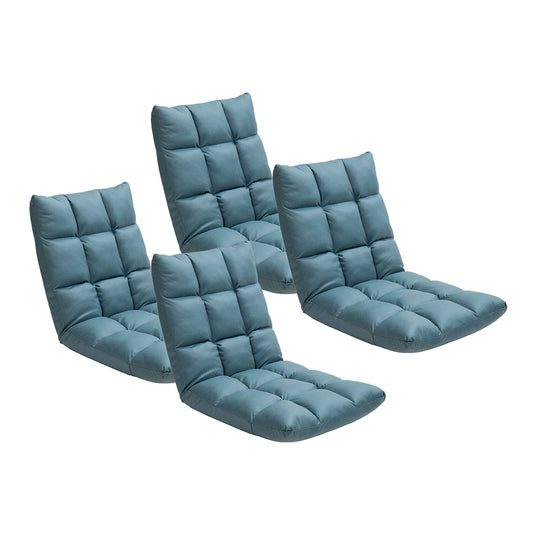 SOGA 4X Green Lounge Floor Recliner Adjustable Gaming Sofa Bed Foldable Indoor Outdoor Backrest Seat Home Office Decor • LUZ-LoungeD1461X4
