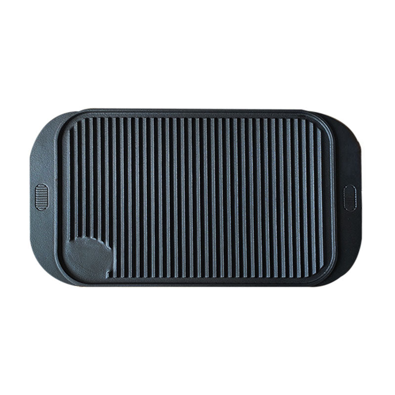 SOGA 47cm Cast Iron Ridged Griddle Hot Plate Grill Pan BBQ Stovetop • LUZ-ZPaiA7