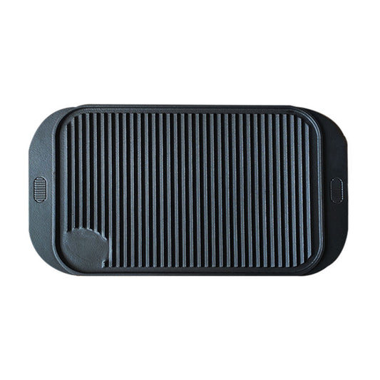 SOGA 47cm Cast Iron Ridged Griddle Hot Plate Grill Pan BBQ Stovetop • LUZ-ZPaiA7
