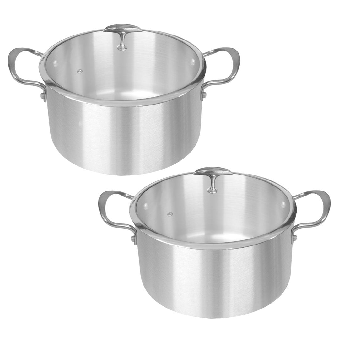 SOGA 2X Stainless Steel  26cm Casserole With Lid Induction Cookware LUZ-CasseroleSS422526CMX2