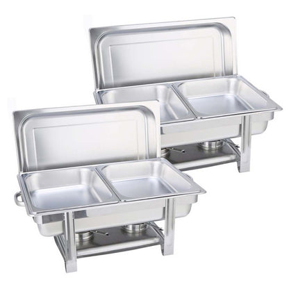 SOGA 2X Double Tray Stainless Steel Chafing Catering Dish Food Warmer • LUZ-ChafingDish56082X2