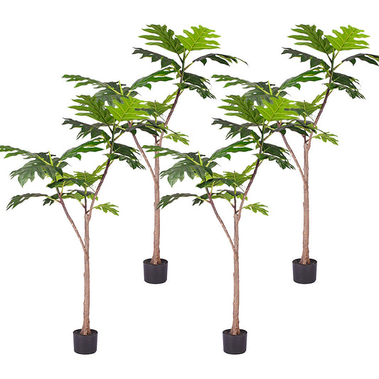 SOGA 4X 150cm Artificial Natural Green Split-Leaf Philodendron Tree Fake Tropical Indoor Plant Home Office Decor • LUZ-APlantMBS15021X4