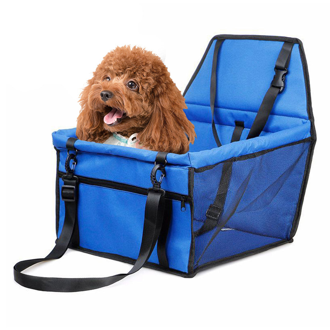 SOGA Waterproof Pet Booster Car Seat Breathable Mesh Safety Travel Portable Dog Carrier Bag • LUZ-CarPetBagBLU