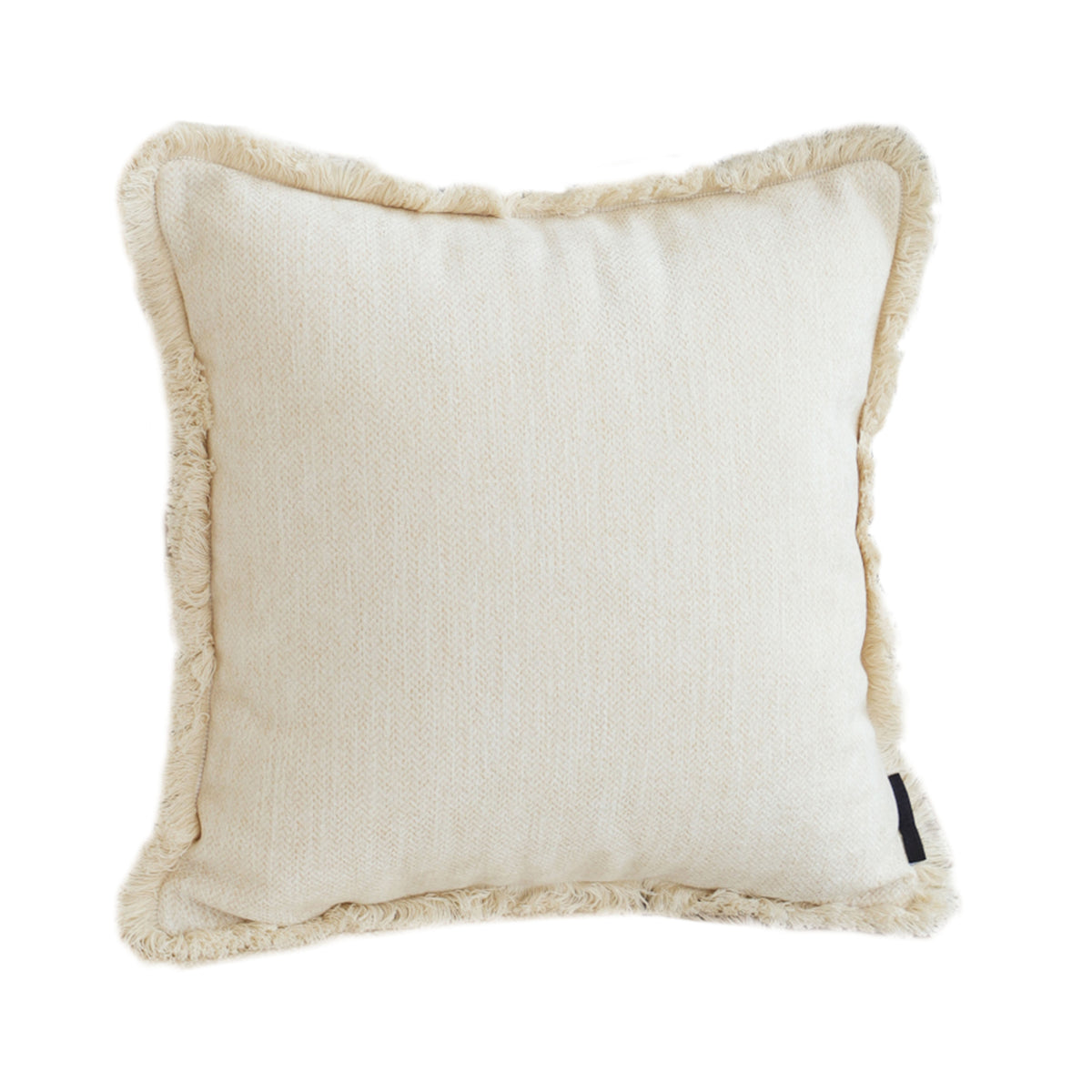 SOGA 45cm Creamy White Home Aesthetic Chenille Texture Tassel Square Throw pillow • LUZ-FrenchCushion245