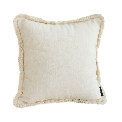 SOGA 45cm Creamy White Home Aesthetic Chenille Texture Tassel Square Throw pillow • LUZ-FrenchCushion245