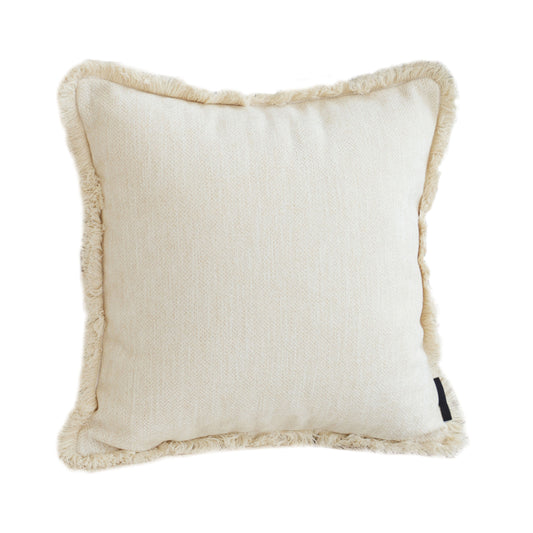 SOGA 45cm Creamy White Home Aesthetic Chenille Texture Tassel Square Throw pillow • LUZ-FrenchCushion245