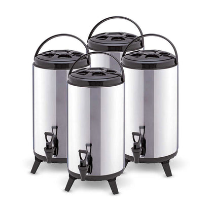 SOGA 4X 10L Portable Insulated Cold/Heat Coffee Tea Beer Barrel Brew Pot With Dispenser • LUZ-BeverageDispenser10LX4