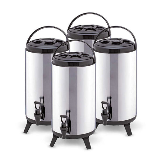 SOGA 4X 10L Portable Insulated Cold/Heat Coffee Tea Beer Barrel Brew Pot With Dispenser • LUZ-BeverageDispenser10LX4