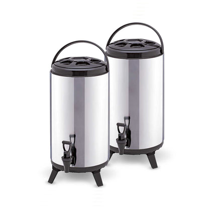 SOGA 2X 8L Portable Insulated Cold/Heat Coffee Tea Beer Barrel Brew Pot With Dispenser • LUZ-BeverageDispenser8LX2