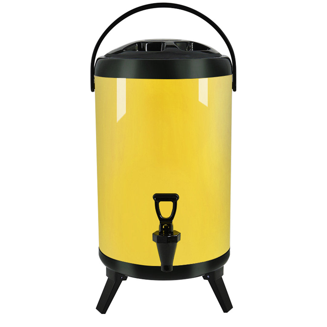 SOGA 16L Stainless Steel Insulated Milk Tea Barrel Hot and Cold Beverage Dispenser Container with Faucet Yellow • LUZ-VICDispenser16LYEL