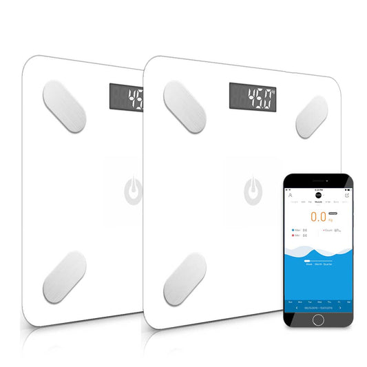 SOGA 2X Wireless Bluetooth Digital Body Fat Scale Bathroom Weighing Scales Health Analyzer Weight White • LUZ-ScaleBluetoothBGWhiteX2