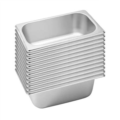 SOGA 12X Gastronorm GN Pan Full Size 1/3 GN Pan 10cm Deep Stainless Steel Tray • LUZ-GastronormPans5416X12