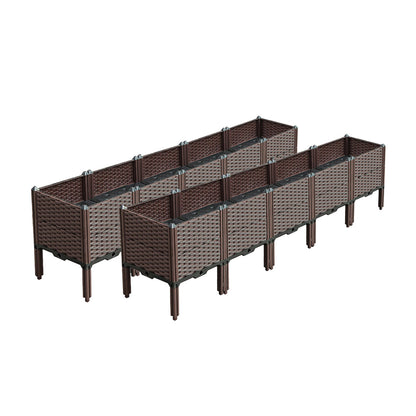 SOGA 2X 200cm Raised Planter Box Vegetable Herb Flower Outdoor Plastic Plants Garden Bed with Legs Deepen • LUZ-PlantBox5FX2