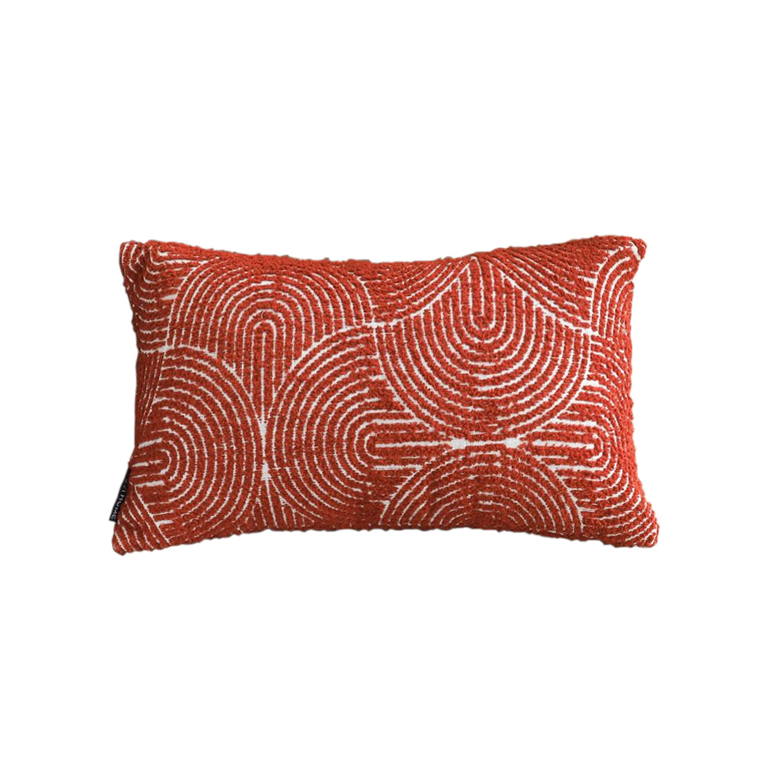 SOGA 30cm Cinnabar Pillow Perfect Burnt Indoor/Outdoor Corded ThrowRed Set Lumbar Throw Pillow • LUZ-FrenchCushion219