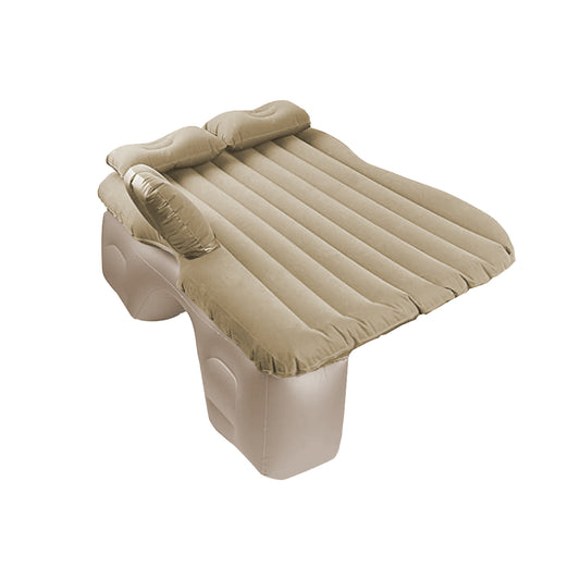 SOGA Beige Stripe Inflatable Car Mattress Portable Camping Rest Air Bed Travel Compact Sleeping Kit Essentials • LUZ-CarMat003