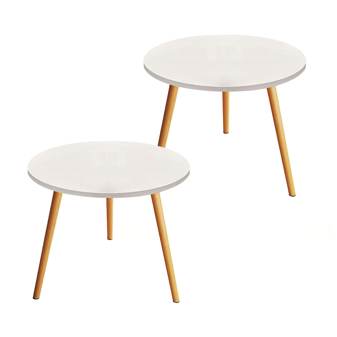 SOGA 60x60cm White Small Side Coffee Table Living Room Balcony Home Décor Style • LUZ-TableTea20X2