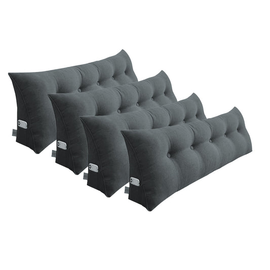 SOGA 4X 150cm Dark Grey Triangular Wedge Bed Pillow Headboard Backrest Bedside Tatami Cushion Home Decor • LUZ-PillowFab150GreyX4
