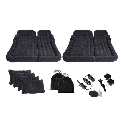 SOGA 2X Black Inflatable Car Boot Mattress Portable Camping Air Bed Travel Sleeping Essentials • LUZ-CarMat013X2