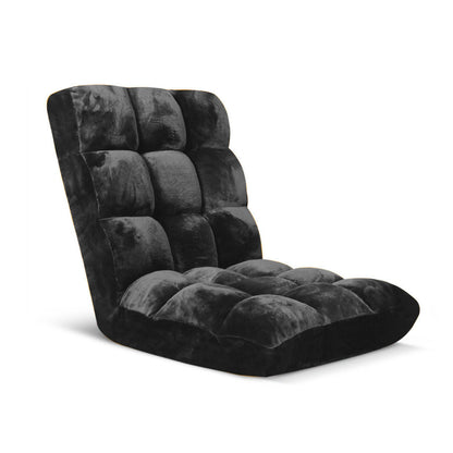 SOGA Floor Recliner Folding Lounge Sofa Futon Couch Folding Chair Cushion Black • LUZ-LoungeChairBlack