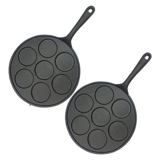 SOGA 2X 23cm Cast Iron Takoyaki Fry Pan Octopus Balls Maker 7 Hole Cavities Grill Mold • LUZ-ZPai022X2