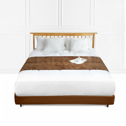 SOGA 70cm Brown Vintage Bed Scarf Runner Bedding Tail Pad Flag For Home Hotel Set of 3 • LUZ-BedFlagS71