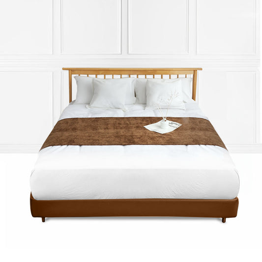 SOGA 70cm Brown Vintage Bed Scarf Runner Bedding Tail Pad Flag For Home Hotel Set of 3 • LUZ-BedFlagS71