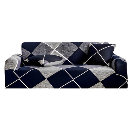 SOGA 4-Seater Checkered Sofa Cover Couch Protector High Stretch Lounge Slipcover Home Decor • LUZ-SofaCov224