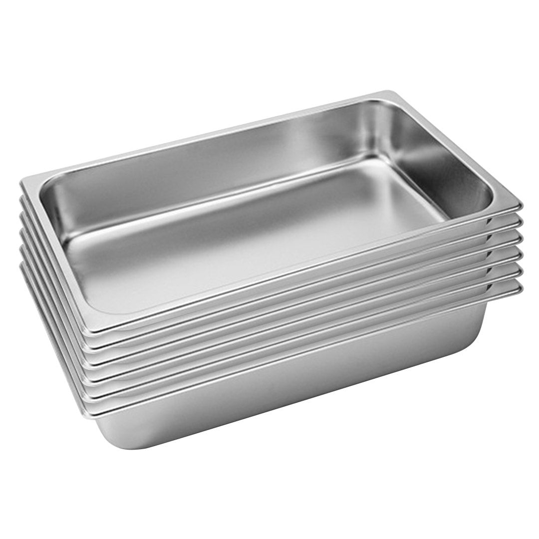 SOGA 6X Gastronorm GN Pan Full Size 1/1 GN Pan 10cm Deep Stainless Steel Tray • LUZ-GastronormPans5404X6