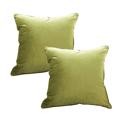 SOGA 2X 45cm Subtle Fluorescent Green Foliage Velvet Square Throw Pillow • LUZ-FrenchCushion257X2