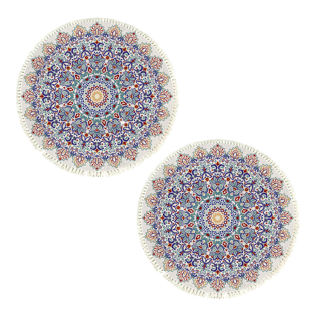 SOGA 2X 120cm Mandala Round Area Thick Anti-slip Doormat, Home Decor • LUZ-CarpetXLS14X2
