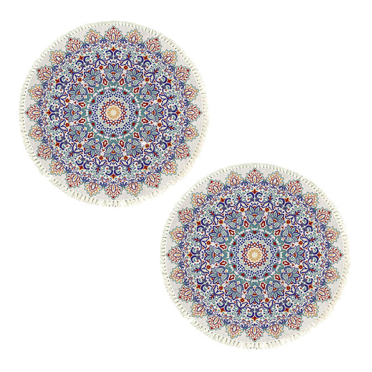 SOGA 2X 120cm Mandala Round Area Thick Anti-slip Doormat, Home Decor • LUZ-CarpetXLS14X2