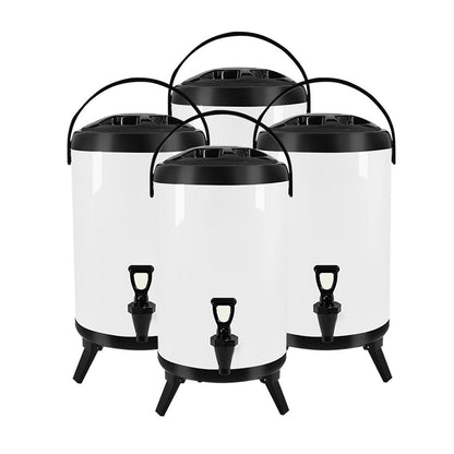 SOGA 4X 10L Stainless Steel Insulated Milk Tea Barrel Hot and Cold Beverage Dispenser Container with Faucet White • LUZ-VICDispenser10LWHTX4