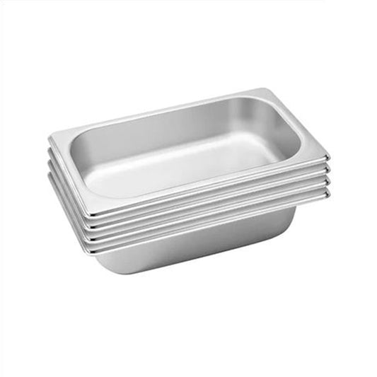 SOGA 4X Gastronorm GN Pan Full Size 1/3 GN Pan 6.5 cm Deep Stainless Steel Tray • LUZ-GastronormPans5415X4A