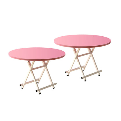 SOGA 2X Pink Dining Table Portable Round Surface Space Saving Folding Desk Home Decor • LUZ-TableRD726X2