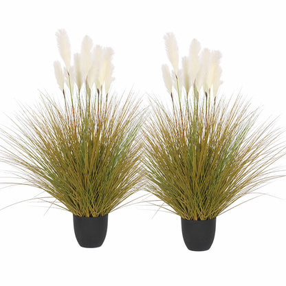 SOGA 2X 137cm Artificial Indoor Potted Reed Bulrush Grass Tree Fake Plant Simulation Decorative • LUZ-APlantFH621X2