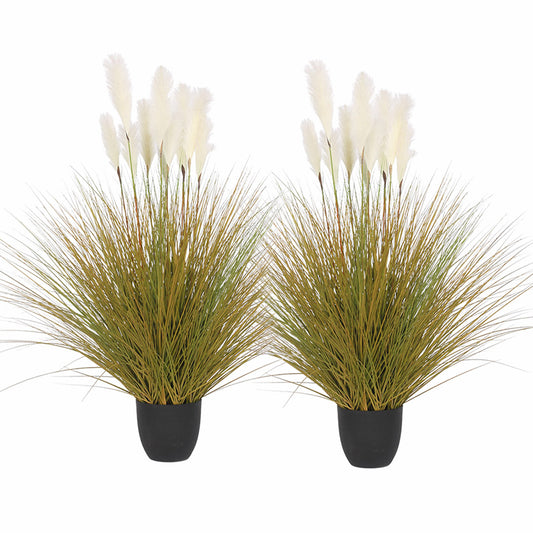 SOGA 2X 137cm Artificial Indoor Potted Reed Bulrush Grass Tree Fake Plant Simulation Decorative • LUZ-APlantFH621X2