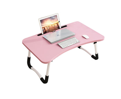 SOGA Pink Portable Bed Table Adjustable Foldable Bed Sofa Study Table Laptop Mini Desk with Notebook Stand Card Slot Holder Home Decor • LUZ-BedTableG44