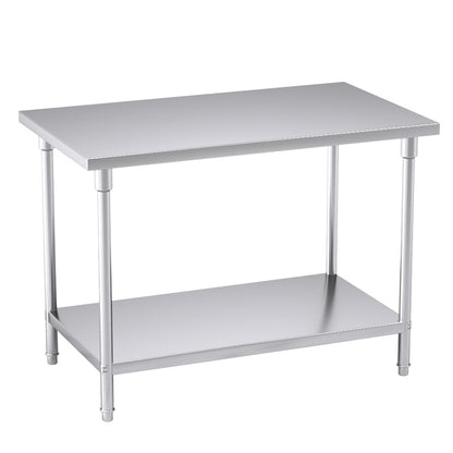 SOGA 120*70*85cm Commercial Catering Kitchen Stainless Steel Prep Work Bench • LUZ-WorkBenchSS2009120CM