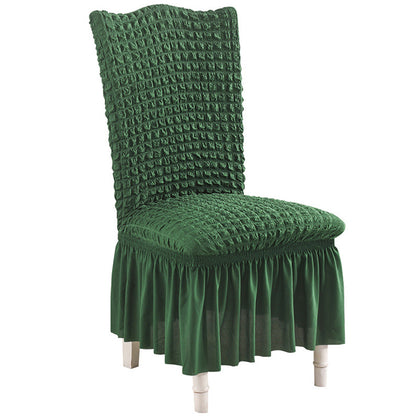 SOGA Dark Green Chair Cover Seat Protector with Ruffle Skirt Stretch Slipcover Wedding Party Home Decor • LUZ-Chaircov23C