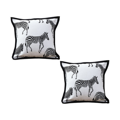 SOGA 2X 45cm Black and White Light  Luxury Zebra Cushion Decorative Square Pillow Living Room • LUZ-FrenchCushion289X2
