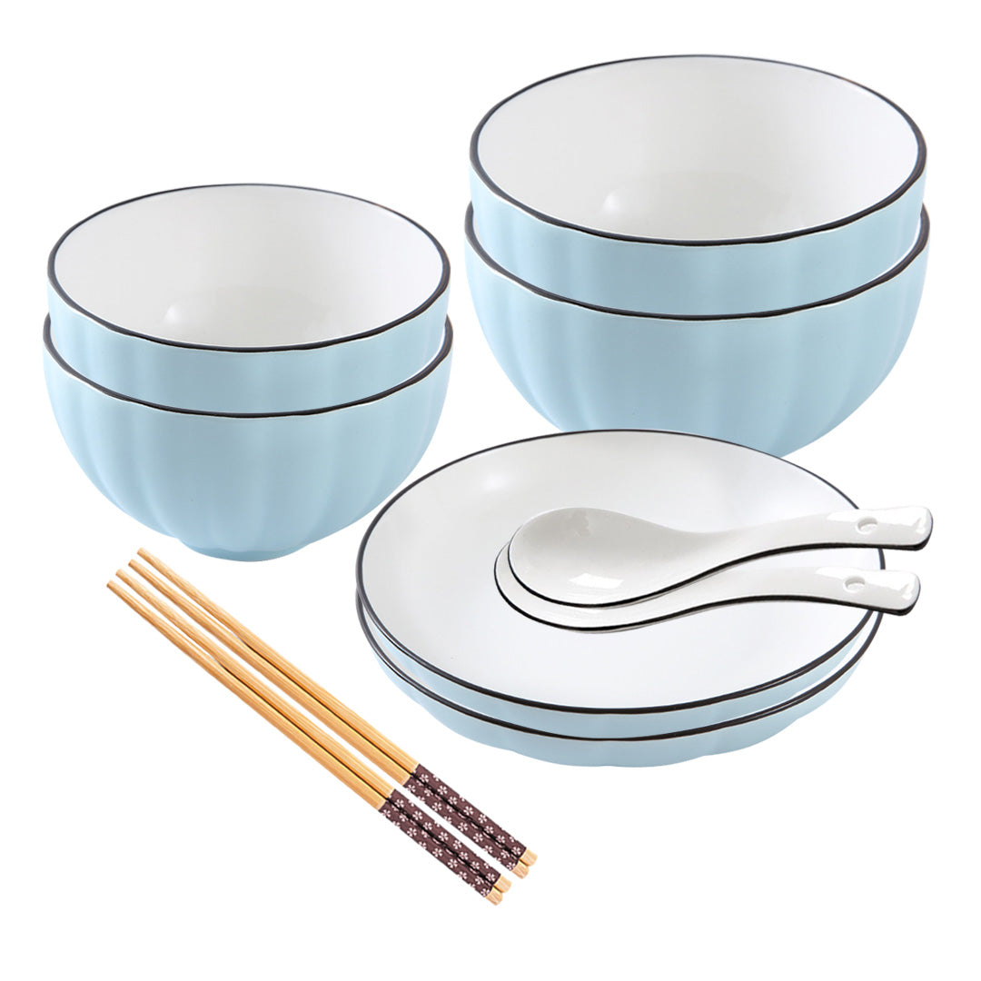 SOGA Blue Japanese Style Ceramic Dinnerware Crockery Soup Bowl Plate Server Kitchen Home Decor Set of 6 • LUZ-BowlG301